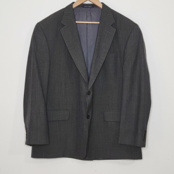 Lands End 48R Suit Blazer Gray 100% Wool - Picture 2 of 14